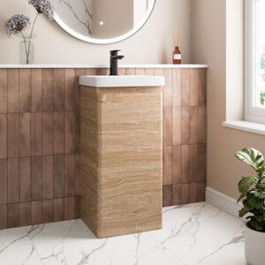 Regis Wood Effect Bathroom Furniture Vanity Unit with Basin Sink Cabinet Storage 400mm Regis Wood Effect Bathroom Furniture Vanity Unit with Basin Sink Cabinet Storage 400mm