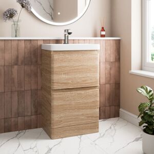 AQUARI Wood Effect Bathroom Furniture Vanity Unit with Basin Sink Cabinet Storage 500mm AQUARI Wood Effect Bathroom Furniture Vanity Unit with Basin Sink Cabinet Storage 500mm