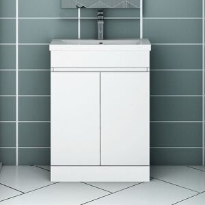 SKY - Floor Standing Bathroom Vanity Unit with Basin Storage Cabinets Flat Pack - 500mm Gloss White SKY - Floor Standing Bathroom Vanity Unit with Basin Storage Cabinets Flat Pack - 500mm Gloss White