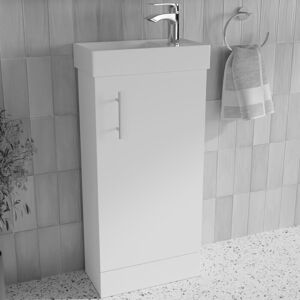Fnx Bathrooms - Gloss White 400mm Bathroom Cloakroom Vanity Unit Basin Sink Compact Cabinet Fnx Bathrooms - Gloss White 400mm Bathroom Cloakroom Vanity Unit Basin Sink Compact Cabinet
