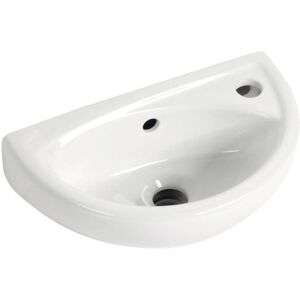Fnx Bathrooms - Gloss White 400mm Compact Ceramic Wall Hung Bathroom Cloakroom Basin Sink Fnx Bathrooms - Gloss White 400mm Compact Ceramic Wall Hung Bathroom Cloakroom Basin Sink