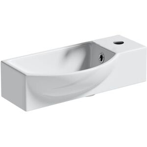 Fnx Bathrooms - Gloss White 510mm Compact Ceramic Wall Hung Bathroom Cloakroom Basin Sink Fnx Bathrooms - Gloss White 510mm Compact Ceramic Wall Hung Bathroom Cloakroom Basin Sink