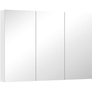 HOMCOM Bathroom Mirror Cabinet with 4 Adjustable Shelves, White HOMCOM Bathroom Mirror Cabinet with 4 Adjustable Shelves, White