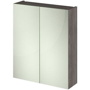 Hudson Reed - Fusion Mirrored Bathroom Cabinet (50/50) 600mm Wide - Anthracite Woodgrain Hudson Reed - Fusion Mirrored Bathroom Cabinet (50/50) 600mm Wide - Anthracite Woodgrain