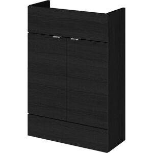 Hudson Reed - Fusion Compact Vanity Unit 600mm Wide - Charcoal Black Woodgrain Hudson Reed - Fusion Compact Vanity Unit 600mm Wide - Charcoal Black Woodgrain