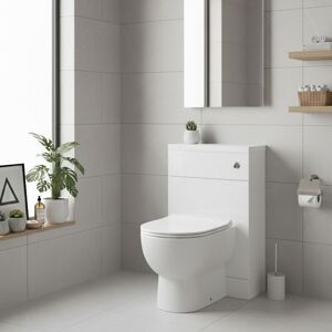 Hudson Reed - Fusion Compact wc Unit with Polymarble Worktop 600mm Wide - Gloss White Hudson Reed - Fusion Compact wc Unit with Polymarble Worktop 600mm Wide - Gloss White