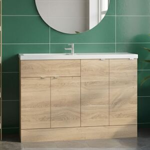 Fusion Compact Combination Unit with 300mm Base Unit x 2 - 1200mm Wide - Bleached Oak - Hudson Reed Fusion Compact Combination Unit with 300mm Base Unit x 2 - 1200mm Wide - Bleached Oak - Hudson Reed