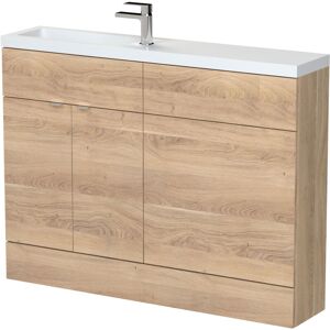 Fusion Compact Combination Unit with 600mm wc Unit - 1200mm Wide - Bleached Oak - Hudson Reed Fusion Compact Combination Unit with 600mm wc Unit - 1200mm Wide - Bleached Oak - Hudson Reed