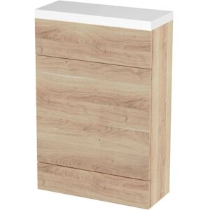 Fusion Compact wc Unit with Polymarble Worktop 600mm Wide - Bleached Oak - Hudson Reed Fusion Compact wc Unit with Polymarble Worktop 600mm Wide - Bleached Oak - Hudson Reed