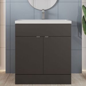 VASARI Hudson Reed Fusion Floor Standing Vanity Unit with Ceramic Basin 800mm Wide - Gloss Grey VASARI Hudson Reed Fusion Floor Standing Vanity Unit with Ceramic Basin 800mm Wide - Gloss Grey