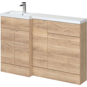 Hudson Reed - Fusion lh Combination Unit with 600mm wc Unit - 1500mm Wide - Bleached Oak Hudson Reed - Fusion lh Combination Unit with 600mm wc Unit - 1500mm Wide - Bleached Oak
