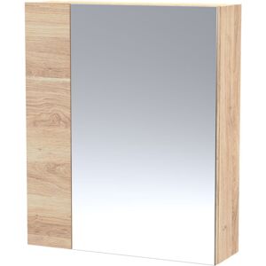 Hudson Reed Fusion Mirrored Bathroom Cabinet (75/25) 600mm Wide - Bleached Oak Hudson Reed Fusion Mirrored Bathroom Cabinet (75/25) 600mm Wide - Bleached Oak