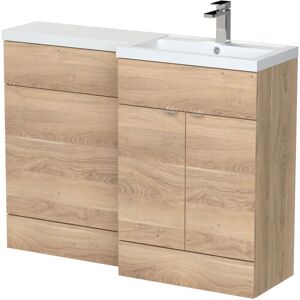 Hudson Reed Fusion RH Combination Unit with 600mm WC Unit - 1200mm Wide - Bleached Oak Hudson Reed Fusion RH Combination Unit with 600mm WC Unit - 1200mm Wide - Bleached Oak