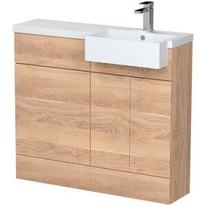 Hudson Reed - Fusion rh Combination Unit with Square Semi Recessed Basin 1000mm Wide - Bleached Oak Hudson Reed - Fusion rh Combination Unit with Square Semi Recessed Basin 1000mm Wide - Bleached Oak