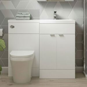 Hudson Reed Fusion RH Combination Unit with 500mm WC Unit - 1000mm Wide - Gloss White Hudson Reed Fusion RH Combination Unit with 500mm WC Unit - 1000mm Wide - Gloss White