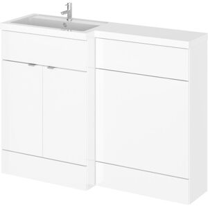 Hudson Reed - Fusion lh Combination Unit with 600mm wc Unit - 1200mm Wide - Gloss White Hudson Reed - Fusion lh Combination Unit with 600mm wc Unit - 1200mm Wide - Gloss White