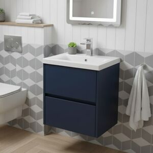 Hudson Reed - Havana Wall Hung 2-Drawer Vanity Unit with Basin 1 500mm Wide - Midnight Blue Hudson Reed - Havana Wall Hung 2-Drawer Vanity Unit with Basin 1 500mm Wide - Midnight Blue
