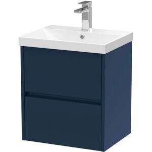 Hudson Reed - Havana Wall Hung 2-Drawer Vanity Unit with Basin 3 500mm Wide - Midnight Blue Hudson Reed - Havana Wall Hung 2-Drawer Vanity Unit with Basin 3 500mm Wide - Midnight Blue
