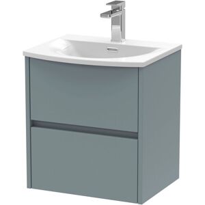 Hudson Reed - Nuie Havana Matt Coastal Grey 500mm Wall Hung 2 Drawer Vanity Unit and Curved Ceramic Basin - HAV2302G Hudson Reed - Nuie Havana Matt Coastal Grey 500mm Wall Hung 2 Drawer Vanity Unit and Curved Ceramic Basin - HAV2302G