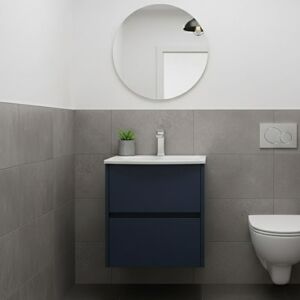 Hudson Reed - Havana Wall Hung 2-Drawer Vanity Unit with Basin 4 500mm Wide - Midnight Blue Hudson Reed - Havana Wall Hung 2-Drawer Vanity Unit with Basin 4 500mm Wide - Midnight Blue