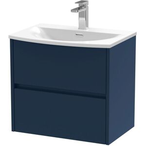 Hudson Reed - Nuie Havana Satin Midnight Blue 600mm Wall Hung 2 Drawer Vanity Unit and Curved Ceramic Basin - HAV2904G Hudson Reed - Nuie Havana Satin Midnight Blue 600mm Wall Hung 2 Drawer Vanity Unit and Curved Ceramic Basin - HAV2904G