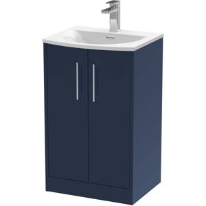 Juno Floor Standing 2-Door Vanity Unit with Basin 4 500mm Wide - Midnight Blue - Hudson Reed Juno Floor Standing 2-Door Vanity Unit with Basin 4 500mm Wide - Midnight Blue - Hudson Reed