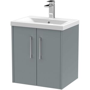 Hudson Reed - Juno Wall Hung 2-Door Vanity Unit with Basin 1 500mm Wide - Coastal Grey Hudson Reed - Juno Wall Hung 2-Door Vanity Unit with Basin 1 500mm Wide - Coastal Grey