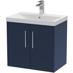 Hudson Reed - Juno Wall Hung 2-Door Vanity Unit with Basin 3 600mm Wide - Midnight Blue Hudson Reed - Juno Wall Hung 2-Door Vanity Unit with Basin 3 600mm Wide - Midnight Blue