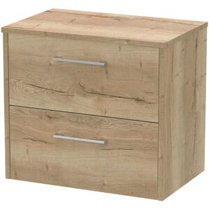 Hudson Reed Juno Autumn Oak Woodgrain 600mm Wall Hung 2 Drawer Vanity Unit with Worktop - JNU1824W Hudson Reed Juno Autumn Oak Woodgrain 600mm Wall Hung 2 Drawer Vanity Unit with Worktop - JNU1824W