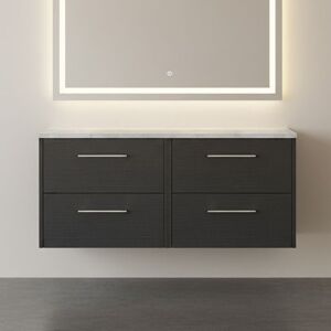Hudson Reed - Juno Wall Hung 4-Drawer Vanity Unit with Bellato Grey Worktop 1200mm Wide - Graphite Grey Woodgrain Hudson Reed - Juno Wall Hung 4-Drawer Vanity Unit with Bellato Grey Worktop 1200mm Wide - Graphite Grey Woodgrain
