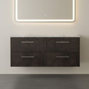 Hudson Reed - Juno Wall Hung 4-Drawer Vanity Unit with Bellato Grey Worktop 1200mm Wide - Metallic Slate Hudson Reed - Juno Wall Hung 4-Drawer Vanity Unit with Bellato Grey Worktop 1200mm Wide - Metallic Slate