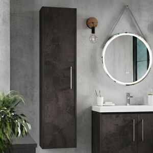 Hudson Reed - Juno Wall Hung Tall Storage Unit 350mm Wide - Metallic Slate Hudson Reed - Juno Wall Hung Tall Storage Unit 350mm Wide - Metallic Slate