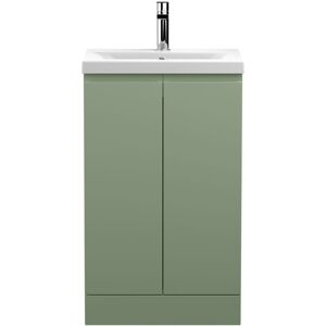 Hudson Reed - Urban Floor Standing 2-Door Vanity Unit with Basin 1 Satin Green - 500mm Wide Hudson Reed - Urban Floor Standing 2-Door Vanity Unit with Basin 1 Satin Green - 500mm Wide
