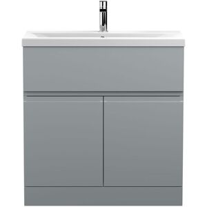 VASARI Hudson Reed Urban Floor Standing 2-Door Vanity Unit with Basin 1 Satin Grey - 800mm Wide VASARI Hudson Reed Urban Floor Standing 2-Door Vanity Unit with Basin 1 Satin Grey - 800mm Wide
