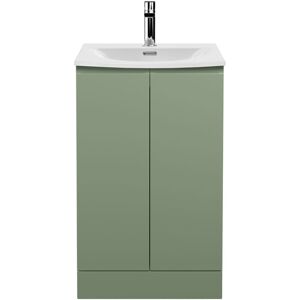 Hudson Reed - Urban Floor Standing 2-Door Vanity Unit with Basin 4 Satin Green - 500mm Wide Hudson Reed - Urban Floor Standing 2-Door Vanity Unit with Basin 4 Satin Green - 500mm Wide
