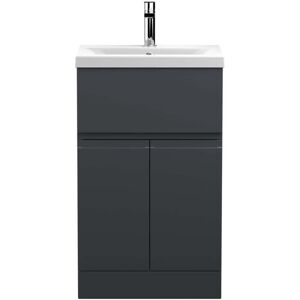Hudson Reed - Urban Floor Standing Vanity Unit with Basin 1 Satin Anthracite - 500mm Wide Hudson Reed - Urban Floor Standing Vanity Unit with Basin 1 Satin Anthracite - 500mm Wide