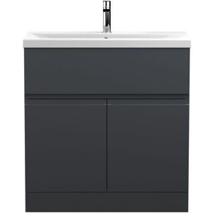 Hudson Reed - Urban Floor Standing Vanity Unit with Basin 1 Satin Anthracite - 800mm Wide Hudson Reed - Urban Floor Standing Vanity Unit with Basin 1 Satin Anthracite - 800mm Wide