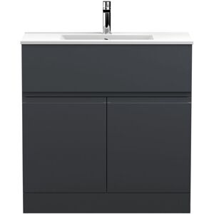 Hudson Reed - Urban Floor Standing Vanity Unit with Basin 2 Satin Anthracite - 800mm Wide Hudson Reed - Urban Floor Standing Vanity Unit with Basin 2 Satin Anthracite - 800mm Wide
