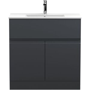 Hudson Reed - Urban Floor Standing Vanity Unit with Basin 2 Satin Anthracite - 800mm Wide Hudson Reed - Urban Floor Standing Vanity Unit with Basin 2 Satin Anthracite - 800mm Wide