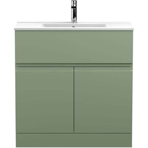 Hudson Reed - Urban Floor Standing Vanity Unit with Basin 2 Satin Green - 800mm Wide Hudson Reed - Urban Floor Standing Vanity Unit with Basin 2 Satin Green - 800mm Wide