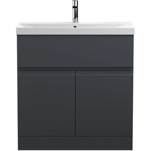 Hudson Reed - Urban Floor Standing Vanity Unit with Basin 3 Satin Anthracite - 800mm Wide Hudson Reed - Urban Floor Standing Vanity Unit with Basin 3 Satin Anthracite - 800mm Wide