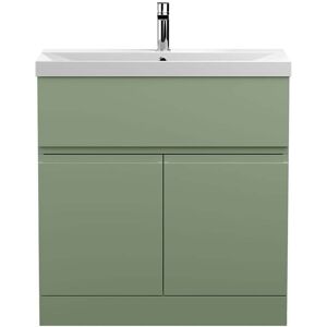 Hudson Reed - Urban Floor Standing Vanity Unit with Basin 3 Satin Green - 800mm Wide Hudson Reed - Urban Floor Standing Vanity Unit with Basin 3 Satin Green - 800mm Wide