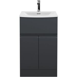 Hudson Reed - Urban Floor Standing Vanity Unit with Basin 4 Satin Anthracite - 500mm Wide Hudson Reed - Urban Floor Standing Vanity Unit with Basin 4 Satin Anthracite - 500mm Wide