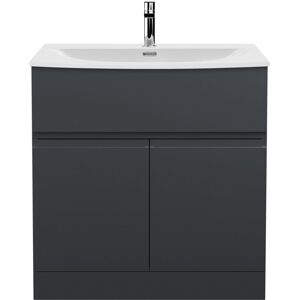 Hudson Reed - Urban Floor Standing Vanity Unit with Basin 4 Satin Anthracite - 800mm Wide Hudson Reed - Urban Floor Standing Vanity Unit with Basin 4 Satin Anthracite - 800mm Wide