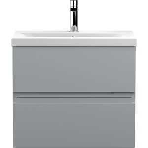 VASARI Hudson Reed Urban Wall Hung 2-Drawer Vanity Unit with Basin 1 Satin Grey - 600mm Wide VASARI Hudson Reed Urban Wall Hung 2-Drawer Vanity Unit with Basin 1 Satin Grey - 600mm Wide
