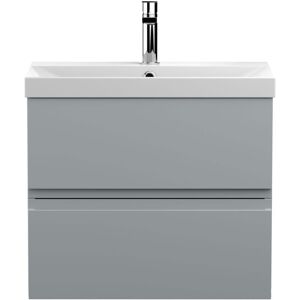 VASARI Hudson Reed Urban Wall Hung 2-Drawer Vanity Unit with Basin 3 Satin Grey - 600mm Wide VASARI Hudson Reed Urban Wall Hung 2-Drawer Vanity Unit with Basin 3 Satin Grey - 600mm Wide