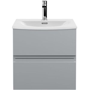 Hudson Reed - Urban Satin Grey 500mm Wall Hung 2 Drawer Vanity Unit and Curved Ceramic Basin - URB202G Hudson Reed - Urban Satin Grey 500mm Wall Hung 2 Drawer Vanity Unit and Curved Ceramic Basin - URB202G