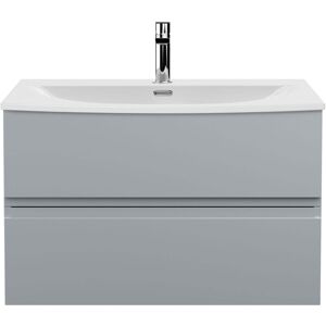 Hudson Reed - Urban Wall Hung 2-Drawer Vanity Unit with Basin 4 Satin Grey - 800mm Wide Hudson Reed - Urban Wall Hung 2-Drawer Vanity Unit with Basin 4 Satin Grey - 800mm Wide