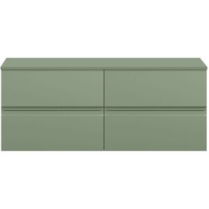 Hudson Reed - Urban Satin Green 600mm Wall Hung 2 Drawer Vanity Unit with Worktop - URB804W2 Hudson Reed - Urban Satin Green 600mm Wall Hung 2 Drawer Vanity Unit with Worktop - URB804W2
