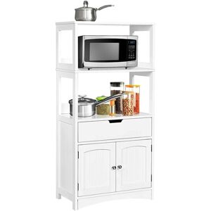 Costway - Bathroom Floor Cabinet Wooden Tall Storage Cupboard Freestanding 2 Open Shelves Costway - Bathroom Floor Cabinet Wooden Tall Storage Cupboard Freestanding 2 Open Shelves